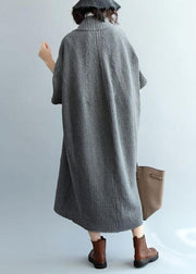 Cozy fall knitted coat trendy plus size gray Batwing Sleeve - bagstylebliss