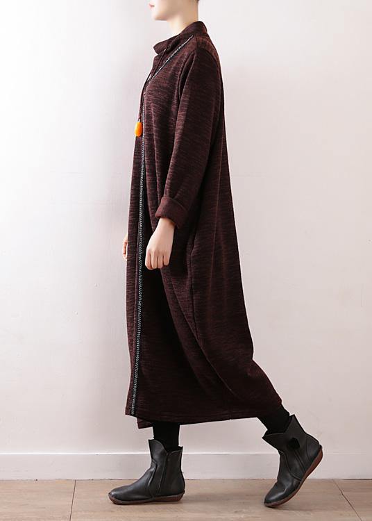 Cozy high neck Sweater dress outfit Re fashion chocolate baggy knit fall - bagstylebliss