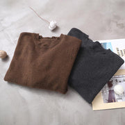 Cozy khaki box top Loose fitting Batwing Sleeve sweaters hem Hole - bagstylebliss