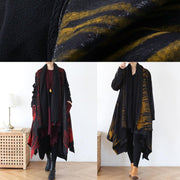 Cozy red print coat plus size spring asymmetric coat - bagstylebliss