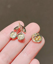 Cute Red Alloy Painting Oil Cherry Brooches