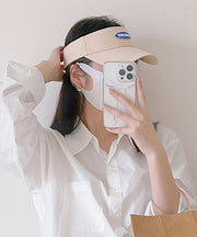 DIY Beige Graphic Patchwork Baseball Cap Hat