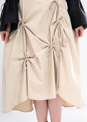 DIY Beige High Waist A Line Skirt Summer - bagstylebliss