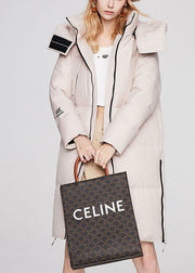 DIY Beige Stand Collar Warm Loose Winter Duck Down coat