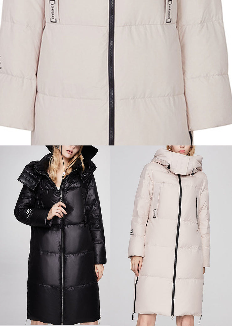 DIY Beige Stand Collar Warm Loose Winter Duck Down coat