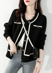 DIY Black Button Woolen Winter knit Coat