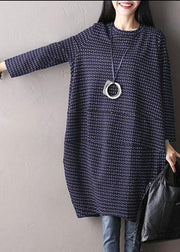 DIY Cotton clothes fine Black Cotton Round Neck Dress