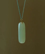 DIY Cyan Jade Strip Pendant Necklace