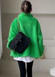 DIY Green Zip Up Nerzsamt dicke Winteroberbekleidung