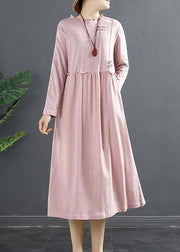 DIY Pink Ruffled Patchwork Loose Dress - bagstylebliss