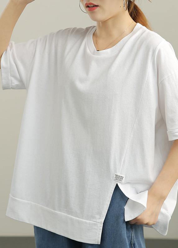 DIY White O-Neck Cotton Summer T Shirts - bagstylebliss