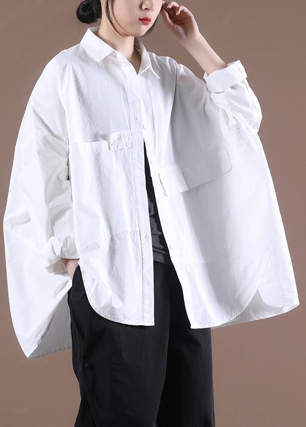 DIY White Spring Long Shirts Shirt Tops Long sleeve - bagstylebliss