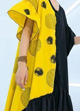DIY black asymmetric cotton quilting dresses patchwork Traveling summer Dresses - bagstylebliss
