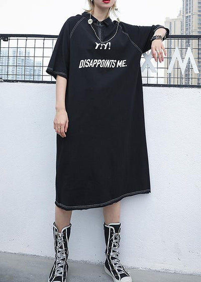 DIY black cotton zippered Maxi summer Dress - bagstylebliss