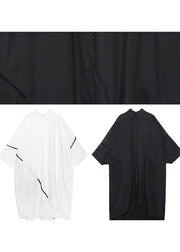 DIY black quilting clothes lapel asymmetric Maxi spring Dresses - bagstylebliss