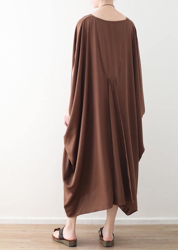 DIY chocolate silk Robes Pakistani Sewing v neck Kaftan summer Dresses - bagstylebliss