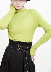 DIY elastic cotton high neck Blouse Inspiration green tops - bagstylebliss