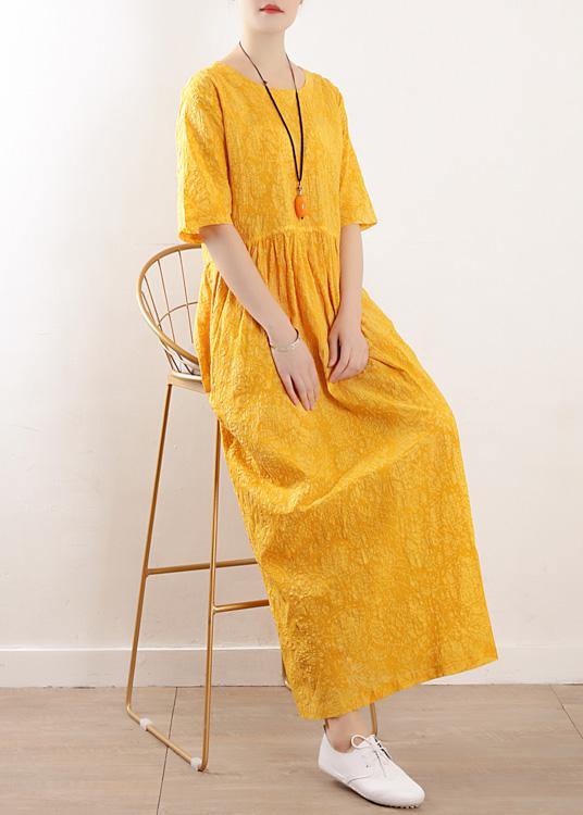 DIY half sleeve linen Wardrobes Tutorials yellow Dresses summer - bagstylebliss