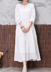 DIY layered linen dresses Tunic Tops white Dress fall - bagstylebliss