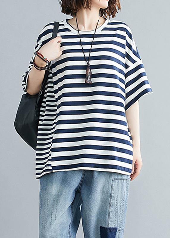 DIY o neck crane tops Tutorials navy striped blouse - bagstylebliss