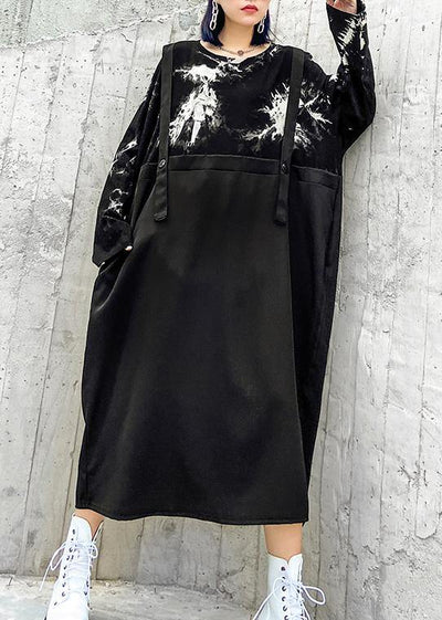 DIY o neck pockets dress Fashion Ideas black print Dresses - bagstylebliss