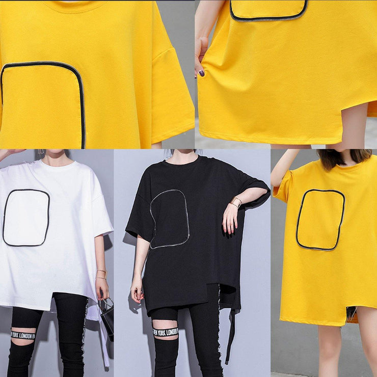 DIY yellow cotton clothes For Women o neck Midi summer blouses - bagstylebliss