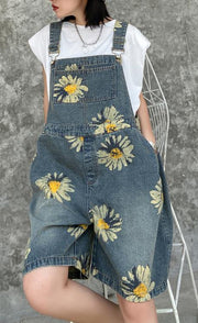 Denim Back Pants Summer Thin Print Straight Tube Shorts - bagstylebliss