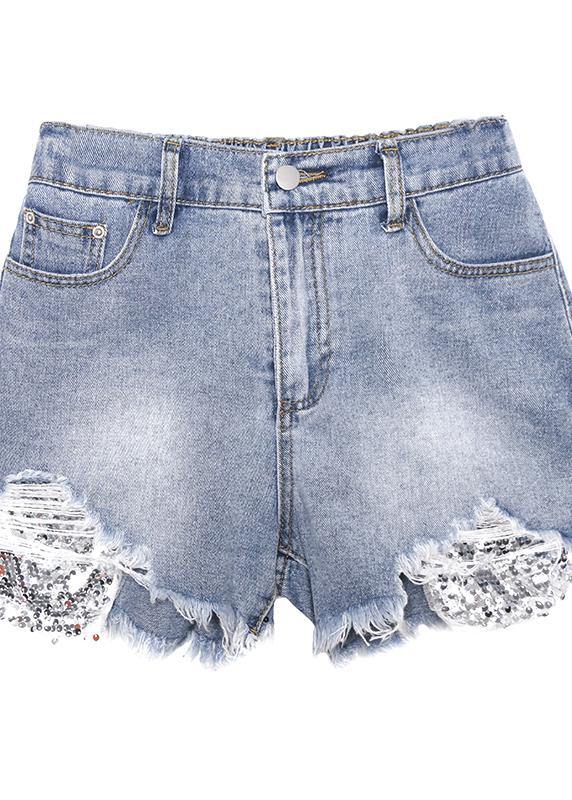 Denim black shorts women&