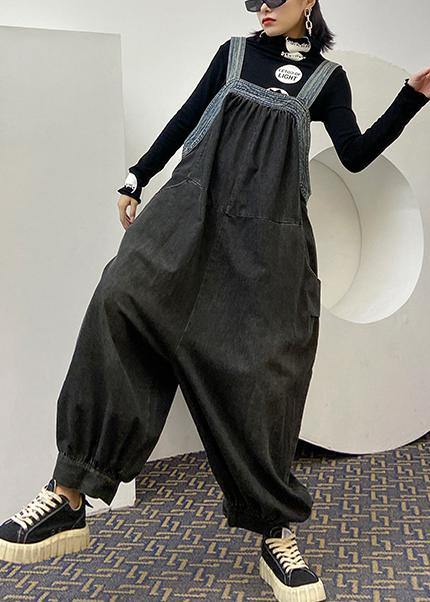 Denim overalls 2021 new fashion plus size casual nine-point lantern pants female summer jumpsuit - bagstylebliss