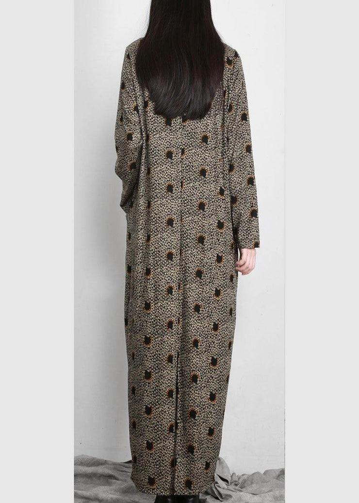 Diy Black Jacquard Pockets Long Sleeve Fall Maxi Dress - bagstylebliss