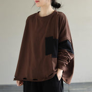 Diy Chocolate cotton Top silhouette Patchwork silhouette Spring top - bagstylebliss