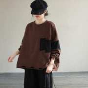 Diy Chocolate cotton Top silhouette Patchwork silhouette Spring top - bagstylebliss