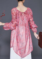 Diy Pink Oversized Print Linen Holiday Dress Spring