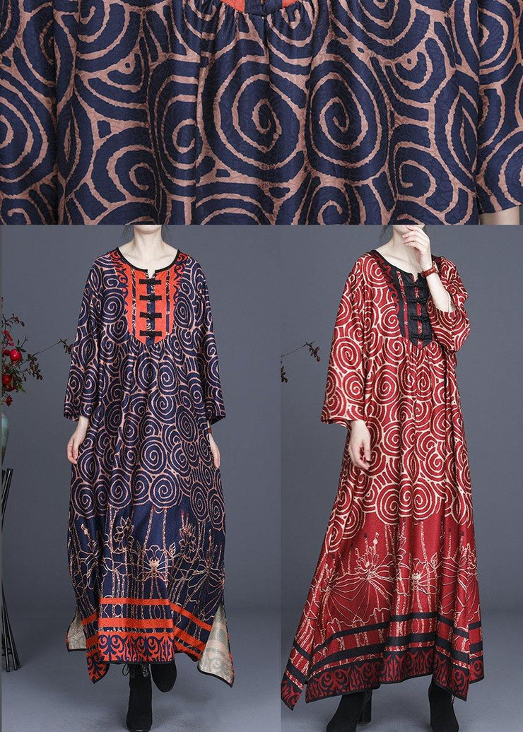 Diy Red Print Oriental asymmetrical design Dresses Summer Spring - bagstylebliss