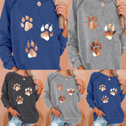 Dog Footprints Print Sweatshirt Women - bagstylebliss
