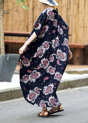 Elegant Floral Summer Dresses Long Cotton Caftans Plus Size - bagstylebliss