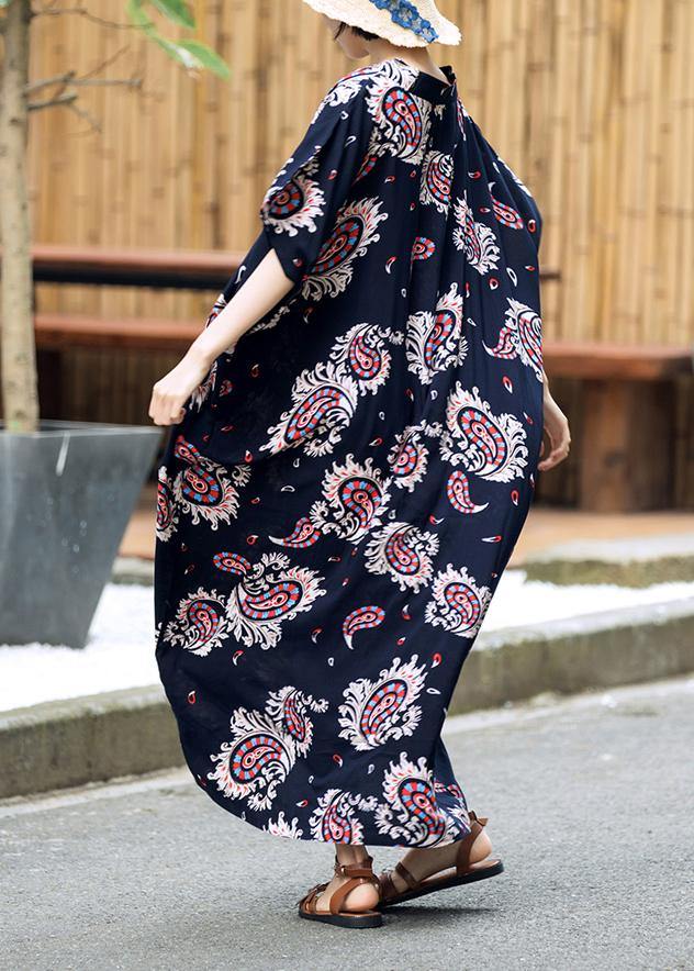 Elegant Floral Summer Dresses Long Cotton Caftans Plus Size - bagstylebliss