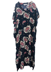 Elegant Floral Summer Dresses Long Cotton Caftans Plus Size - bagstylebliss