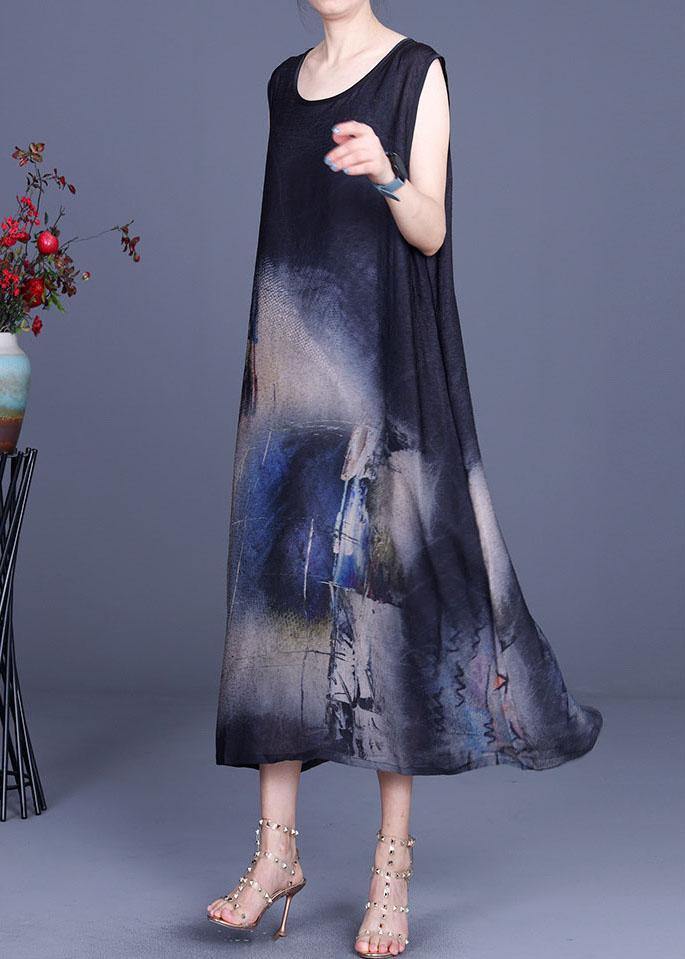 Elegant Black Print Silk Cardigans Braces Skirt Two Pieces Set - bagstylebliss