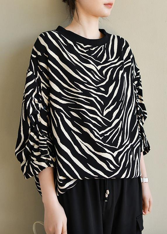 Elegant Black Striped Striped Spring Blouses - bagstylebliss