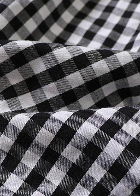 Elegant Black White Plaid wrinkled Pockets Fall Skirt - bagstylebliss