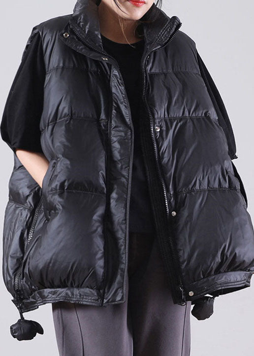 Elegant Black zippered Duck Down Sleeveless down vest