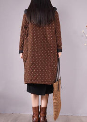 Elegant Chocolate Coat Plus Size Hooded Pockets Outwear - bagstylebliss