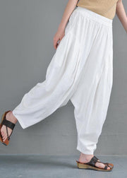 Elegant Grey High Waist Cotton Linen lantern  Pants Summer - bagstylebliss