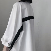 Elegant Lapel Side Open Spring Dresses Shape White A Line Dresses - bagstylebliss