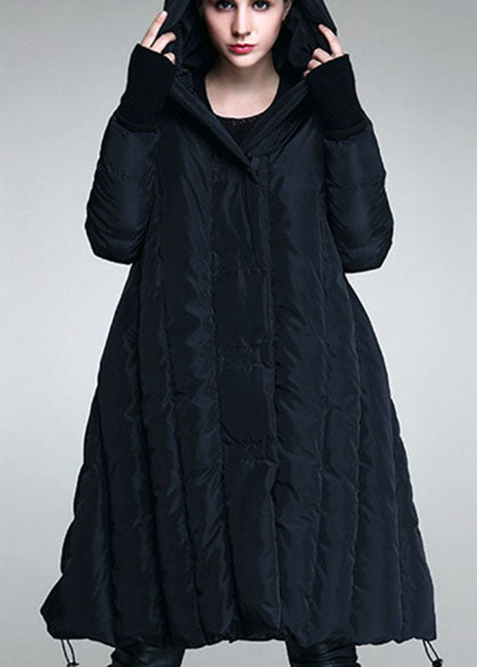 Elegant Mulberry Button drawstring Thick Winter Duck Down Coat