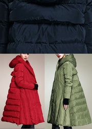 Elegant Mulberry Button drawstring Thick Winter Duck Down Coat