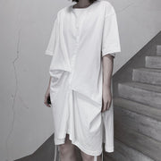 Elegant O Neck Half Sleeve Spring Tunics Wardrobes White Dress - bagstylebliss