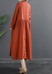 Elegant Patchwork Cinched Wardrobes Shape Red Robe Dress - bagstylebliss