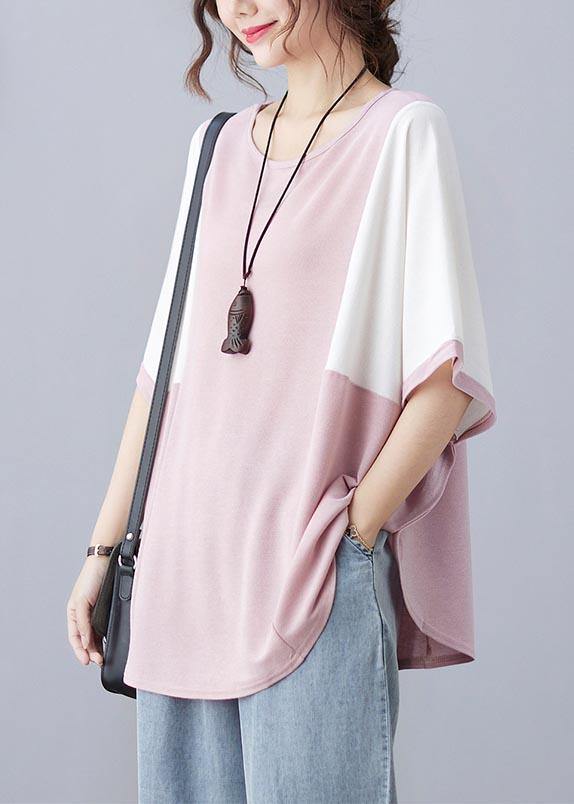 Elegant Pink O-Neck Half Sleeve Summer Blouse Top - bagstylebliss